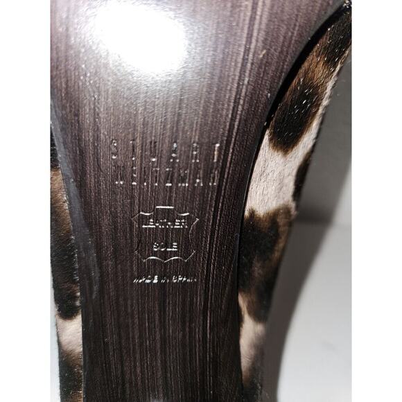 New! Stuart Weitzman Pipe Nouveau Calf Hair Leopard Print Pumps Size 10 - Picture 9 of 11